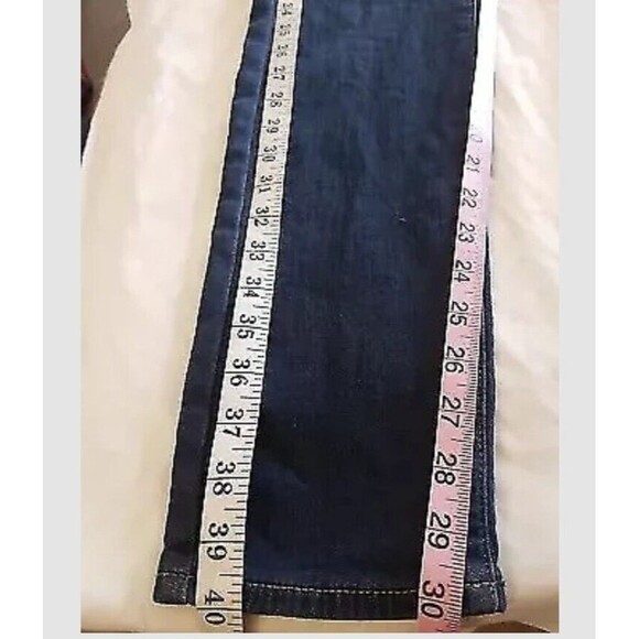 Uniqlo Womens Jeans Waist Size 27-30 Straight Leg Denim Dark Drawstring Mid Rise - Picture 10 of 11